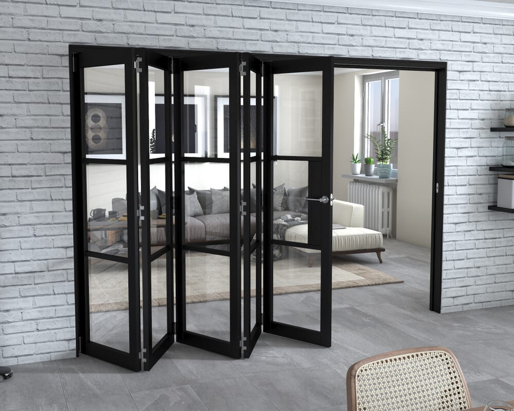 Black Heritage 5 Door Roomfold Grande 3000mm (10ft) 5 + 0 Set