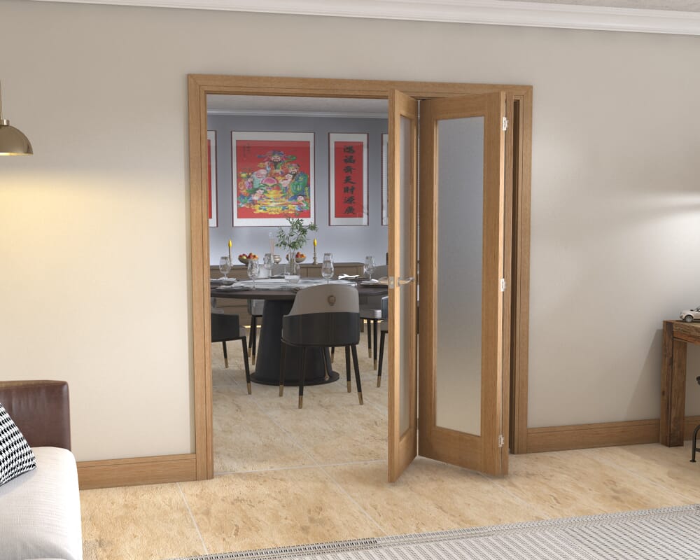 Frosted Glazed Oak - 3 Door Roomfold (3 x 573mm doors)
