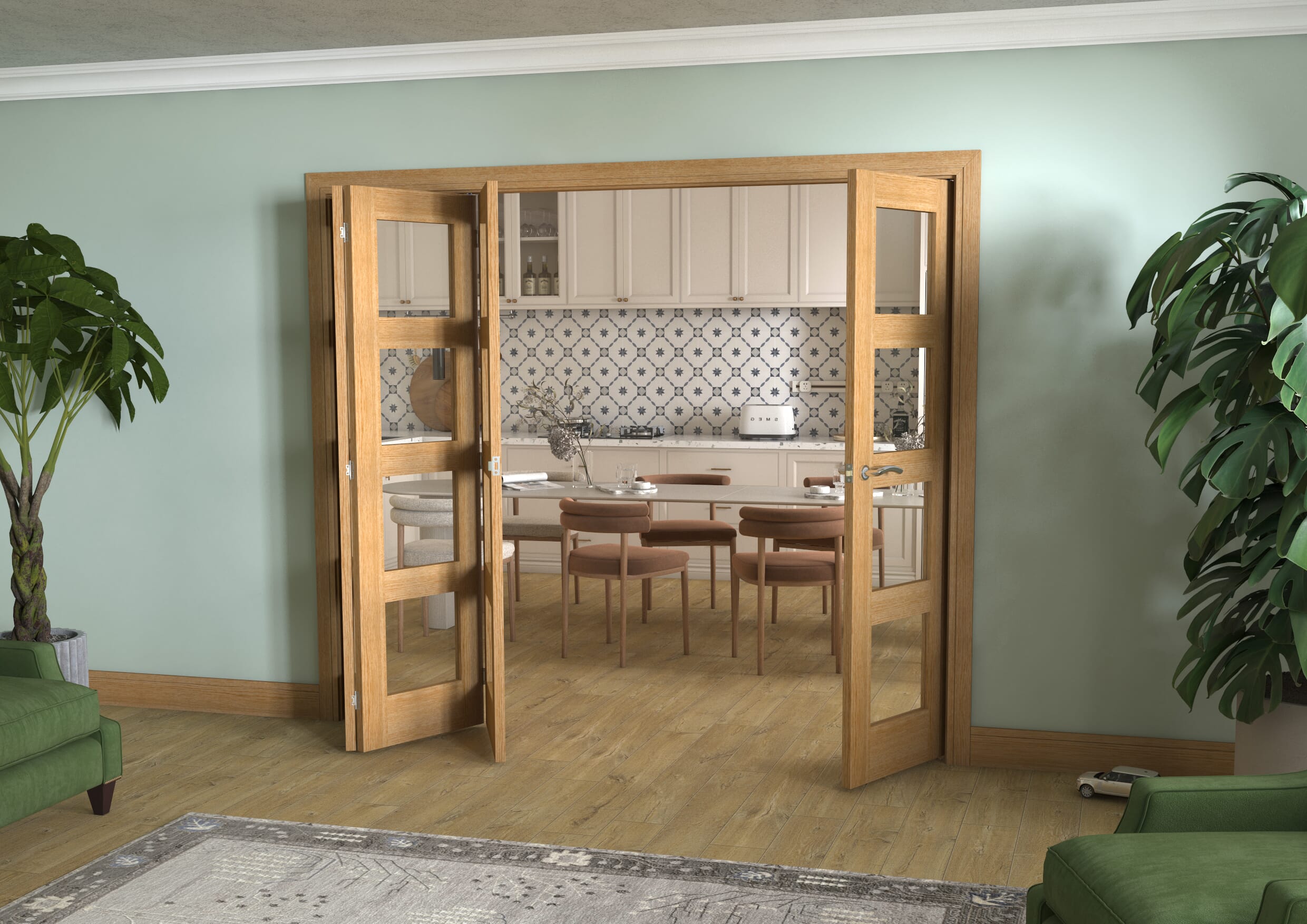 Oak 4L 4 Door Roomfold (4 x 573mm doors)