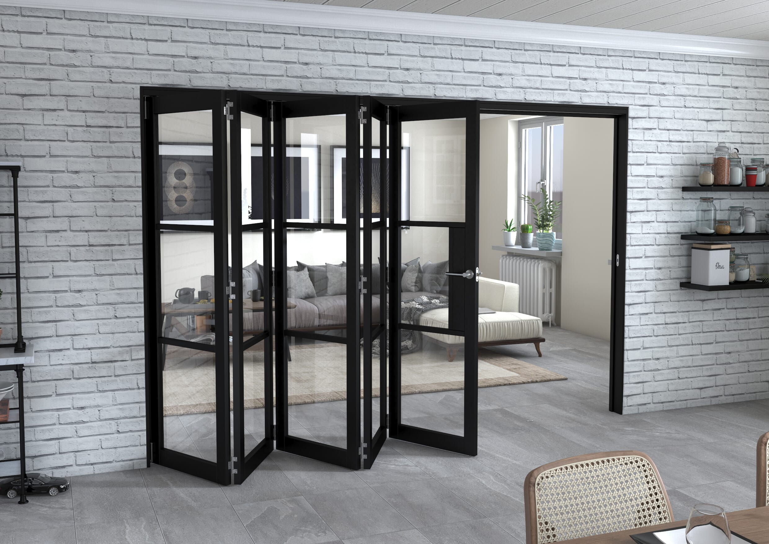 Black Heritage 5 Door Roomfold Grande (5 + 0 x 610mm Doors)