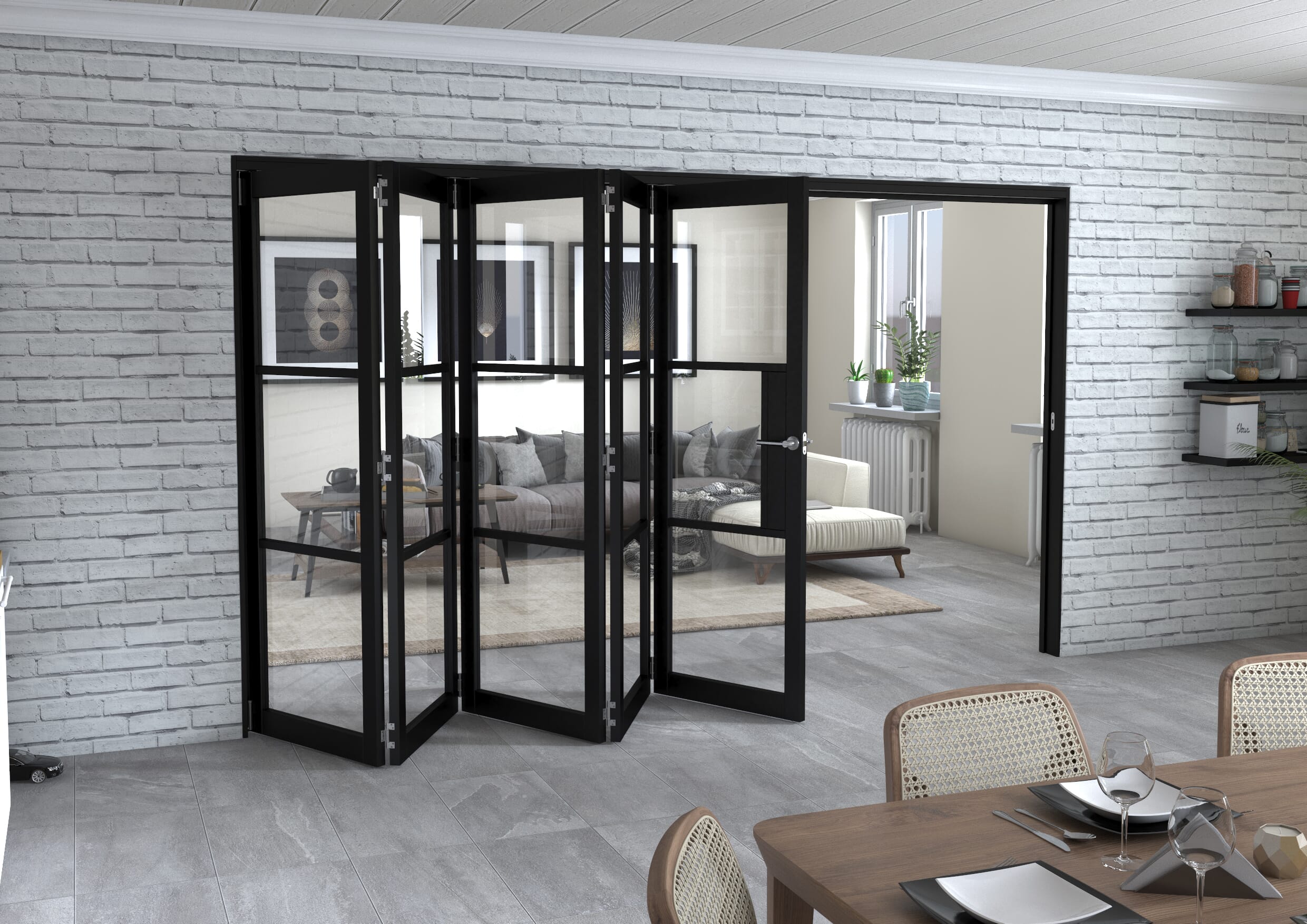 Black Heritage 5 Door Roomfold Grande (5 + 0 x 686mm Doors)