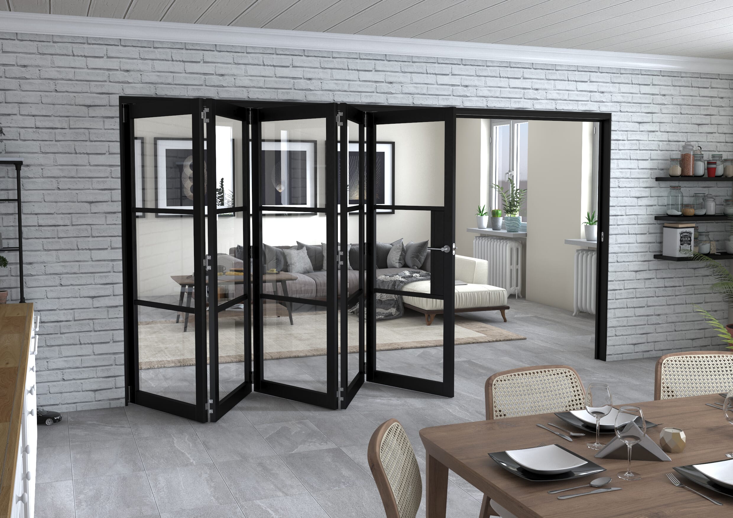 Black Heritage 5 Door Roomfold Grande (5 + 0 x 762mm Doors)