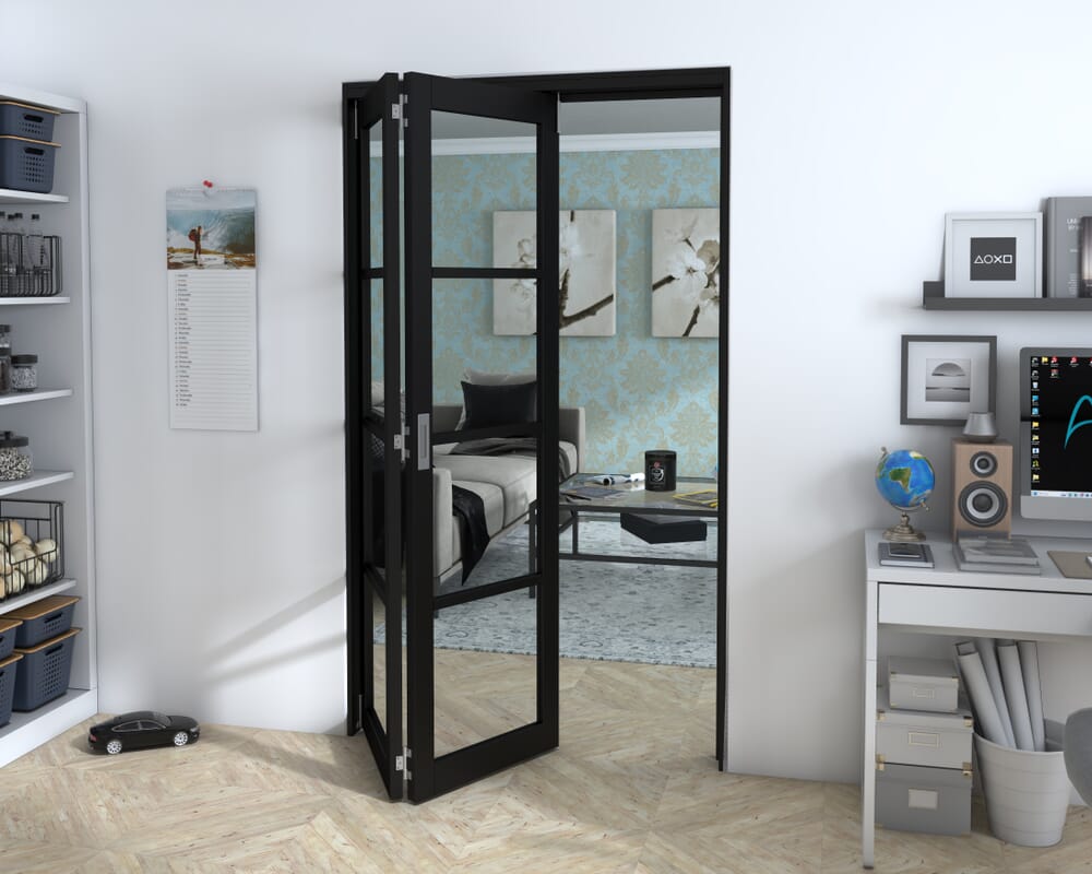 Black Kensington 4L 2 Door Roomfold Grande (2 + 0 x 573mm Doors)