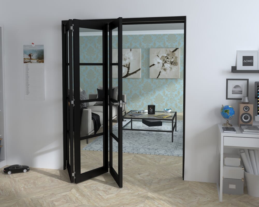 Black Kensington 4L 3 Door Roomfold Grande (3 + 0 x 533mm Doors)