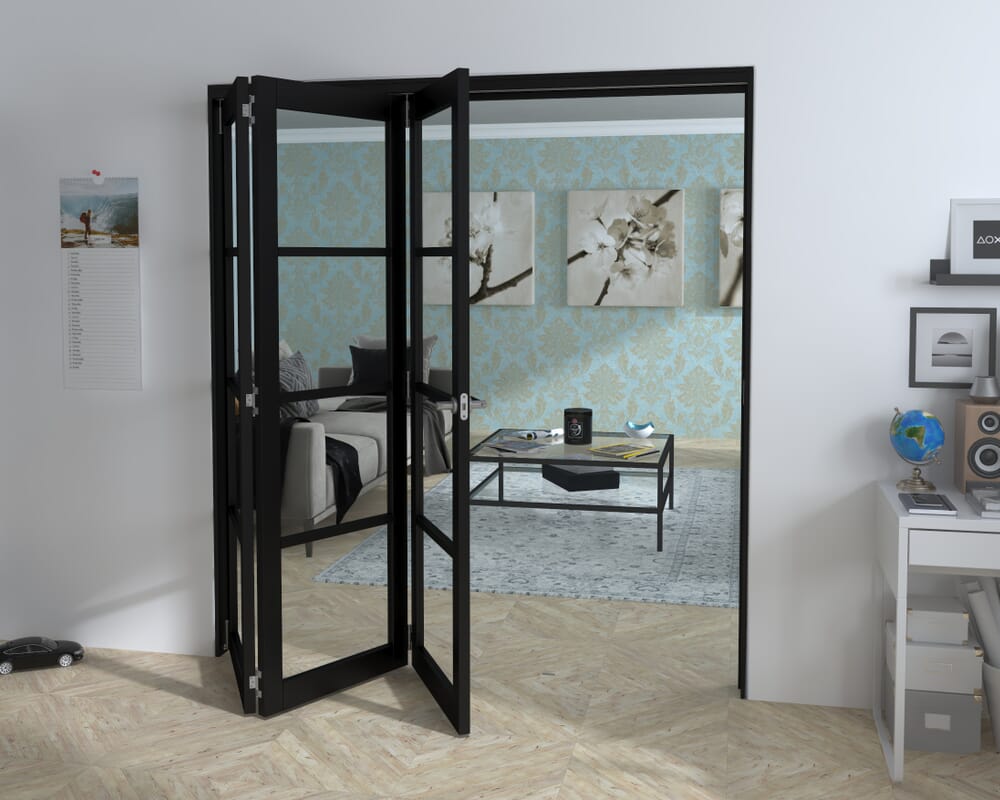 Black Kensington 4L 3 Door Roomfold Grande (3 + 0 x 610mm Doors)
