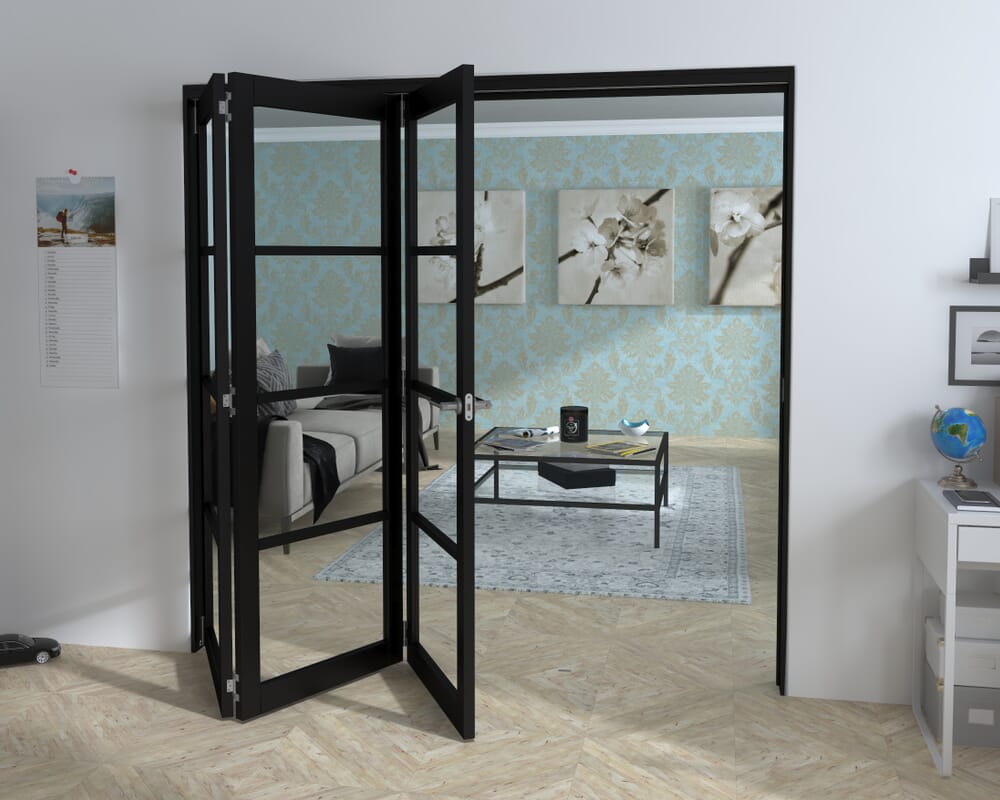 Black Kensington 4L 3 Door Roomfold Grande (3 + 0 x 686mm Doors)