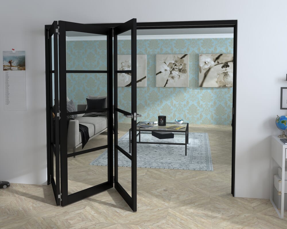 Black Kensington 4L 3 Door Roomfold Grande (3 + 0 x 762mm Doors)