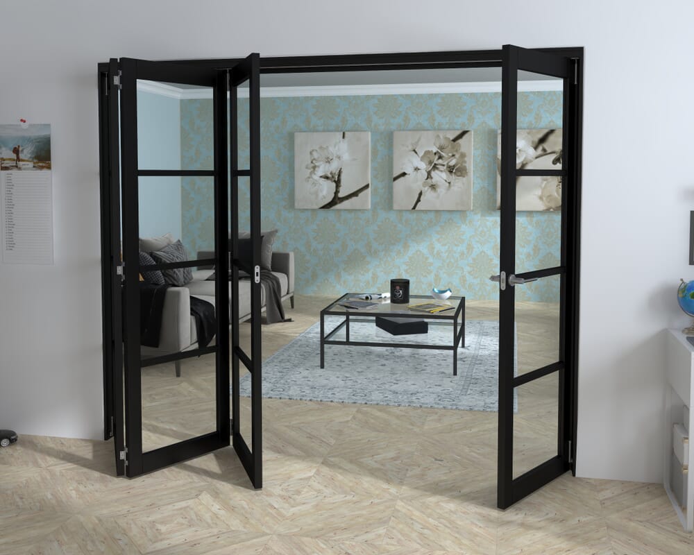 Black Kensington 4L 4 Door Roomfold Grande (3 + 1 x 610mm Doors)