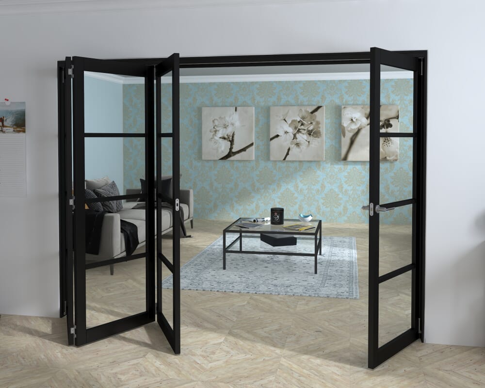 Black Kensington 4L 4 Door Roomfold Grande (3 + 1 x 686mm Doors)
