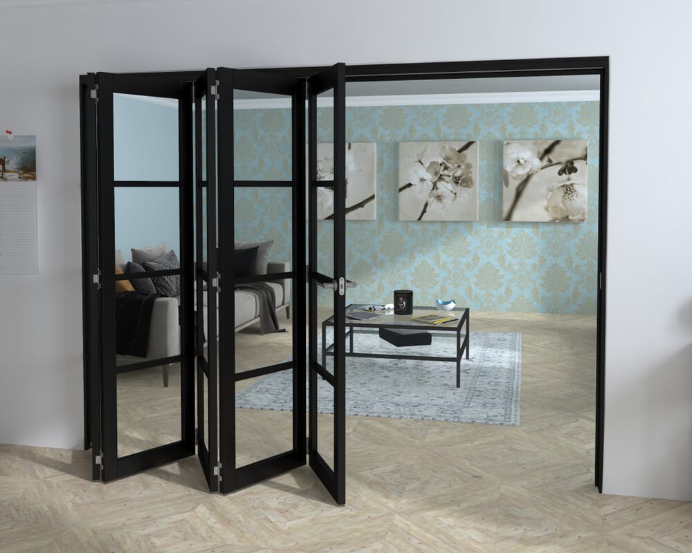 Black Kensington 4L 5 Door Roomfold Grande (5 + 0 x 533mm Doors)