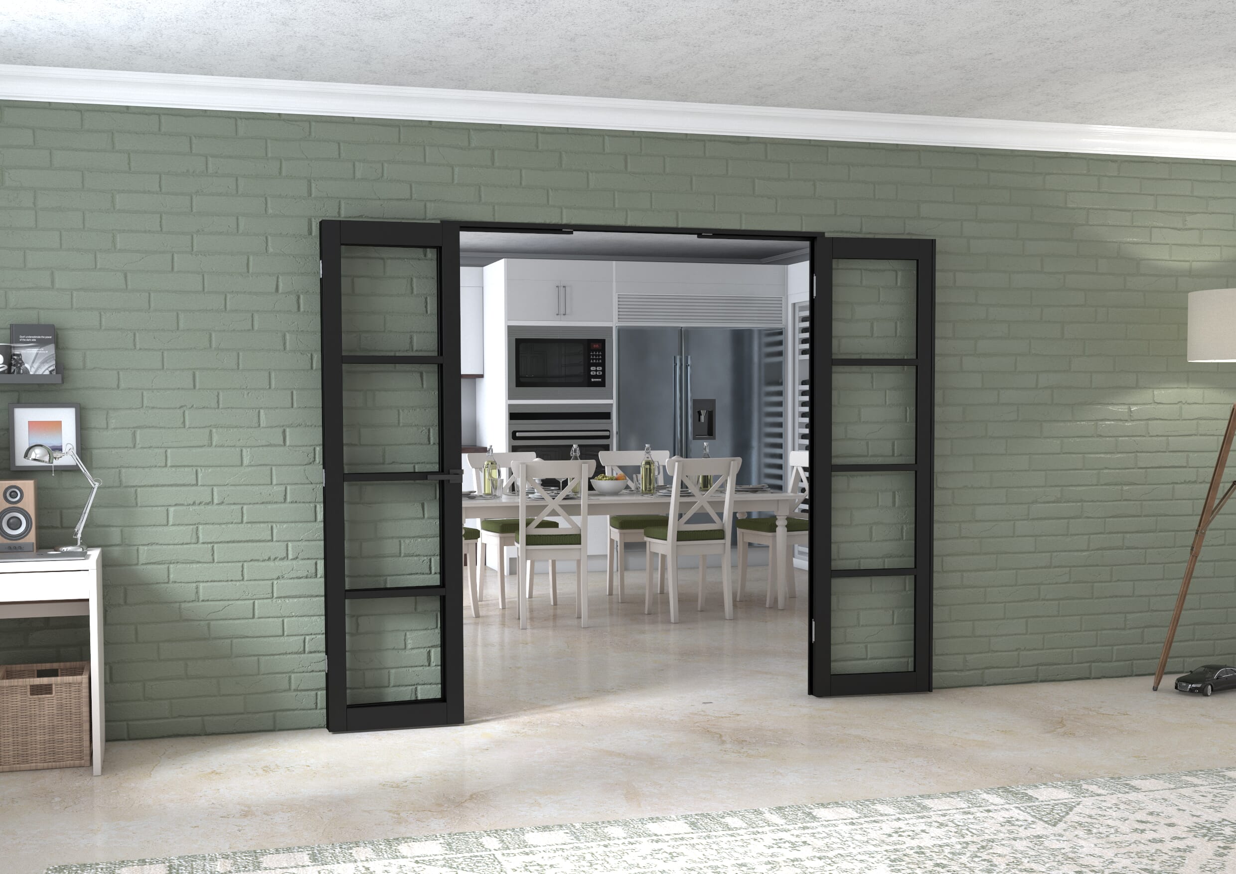 Black Kensington 4L 3 Door Frenchfold (3 x 533mm Doors)