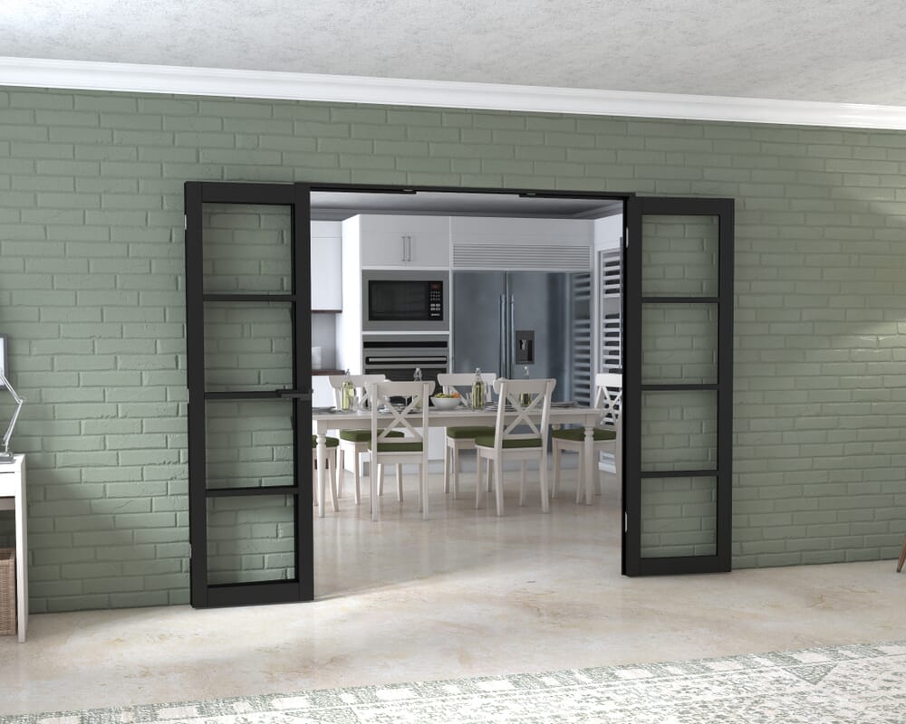 Black Kensington 4L 3 Door Frenchfold (3 x 573mm Doors)