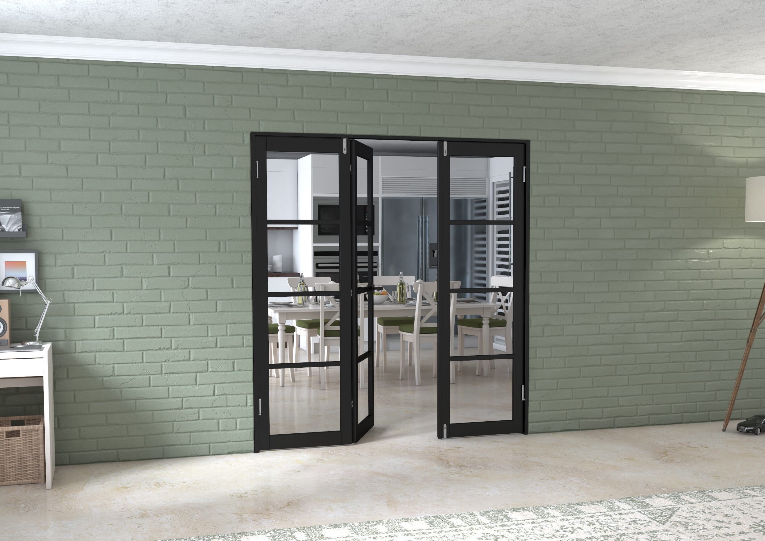 Black Kensington 4l 3 Door Frenchfold (3 X 610mm Doors) At Climadoor