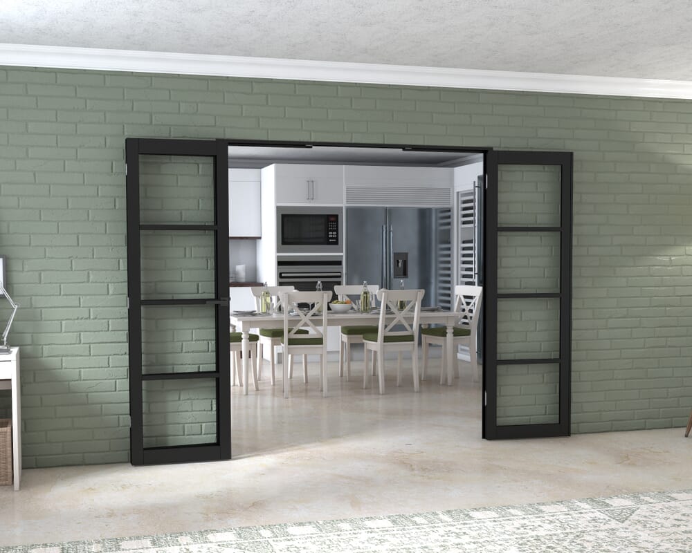 Black Kensington 4L 3 Door Frenchfold (3 x 610mm Doors)