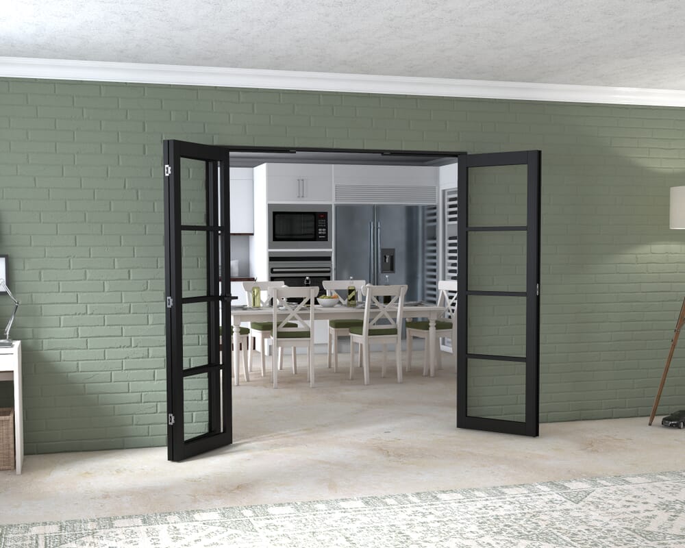 Black Kensington 4L 3 Door Frenchfold (3 x 610mm Doors)