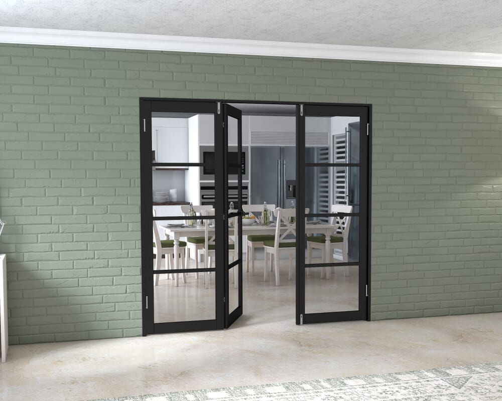 Black Kensington 4L 3 Door Frenchfold (3 x 686mm Doors)