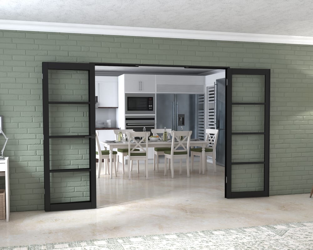 Black Kensington 4L 3 Door Frenchfold (3 x 686mm Doors)