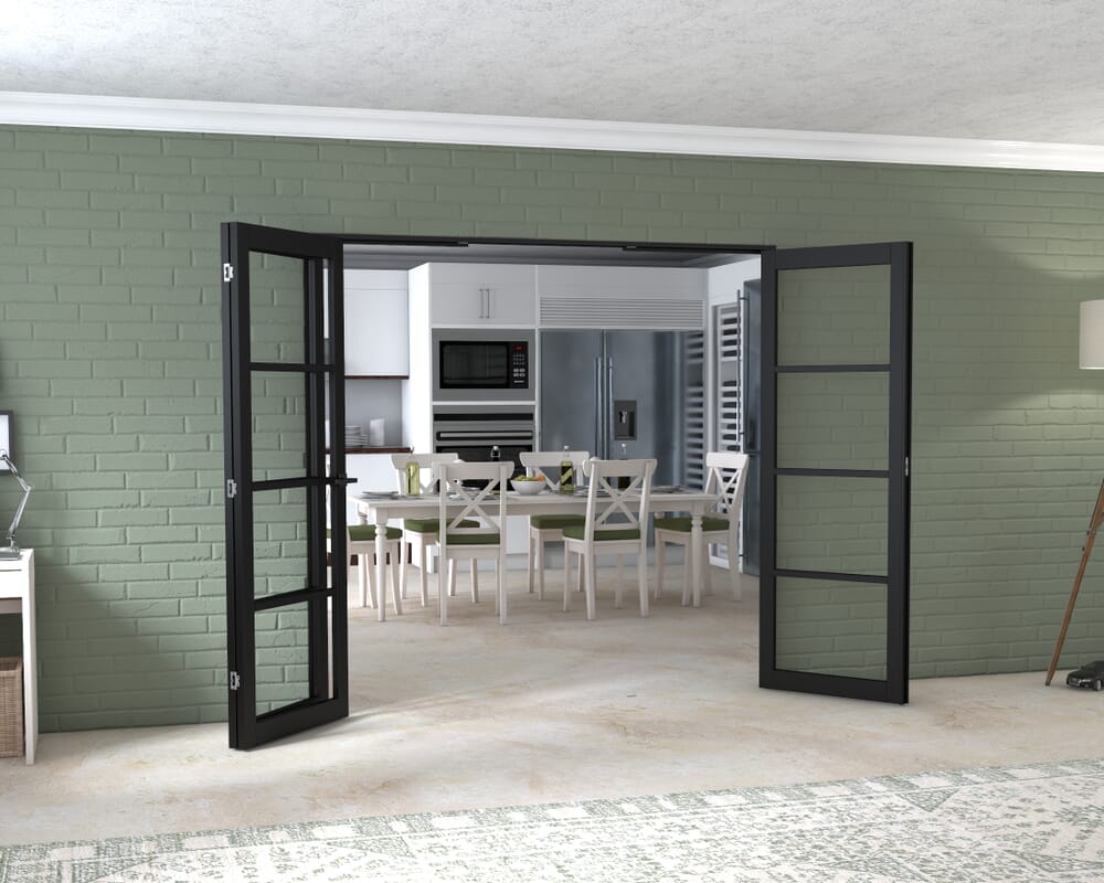 Black Kensington 4L 3 Door Frenchfold (3 x 686mm Doors)