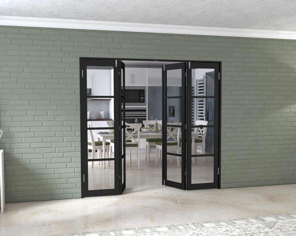 Black Kensington 4L 4 Door Frenchfold (4 x 533mm Doors)