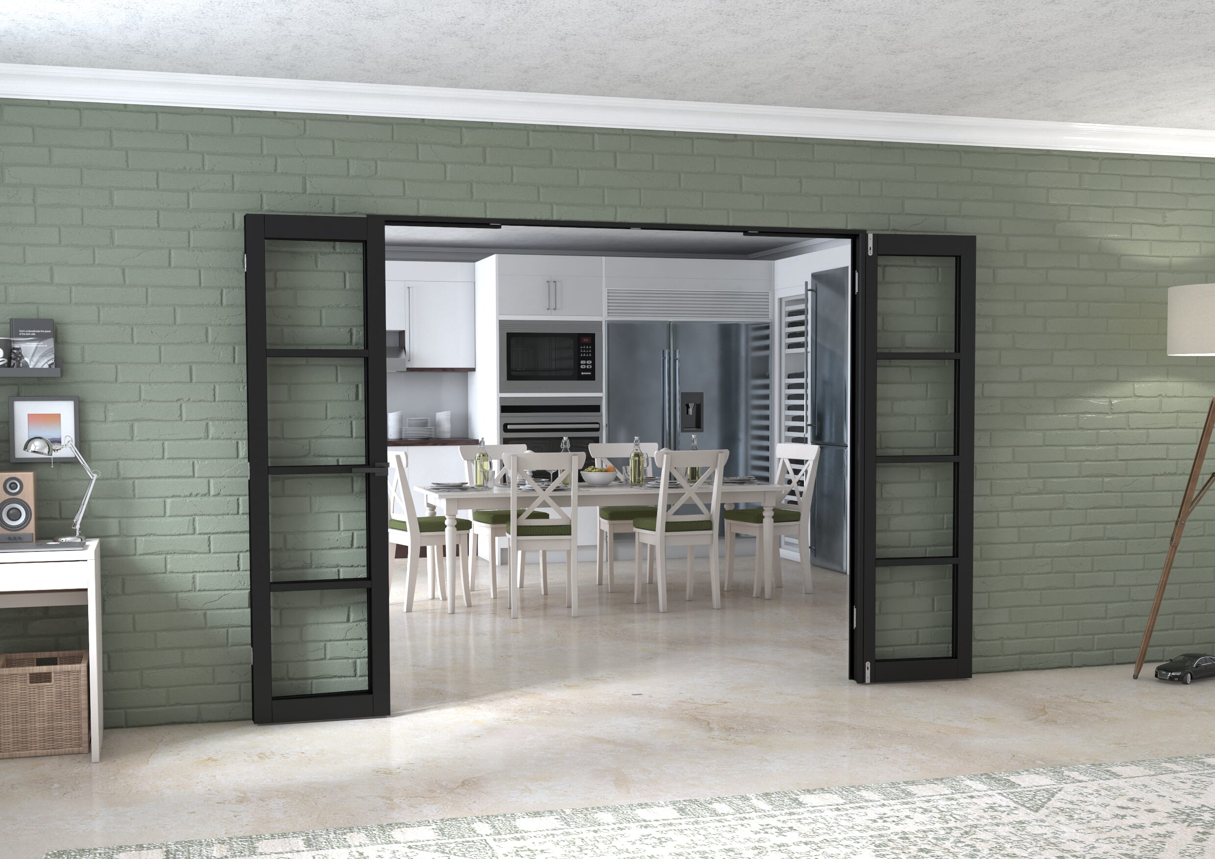 Black Kensington 4L 4 Door Frenchfold (4 x 533mm Doors)