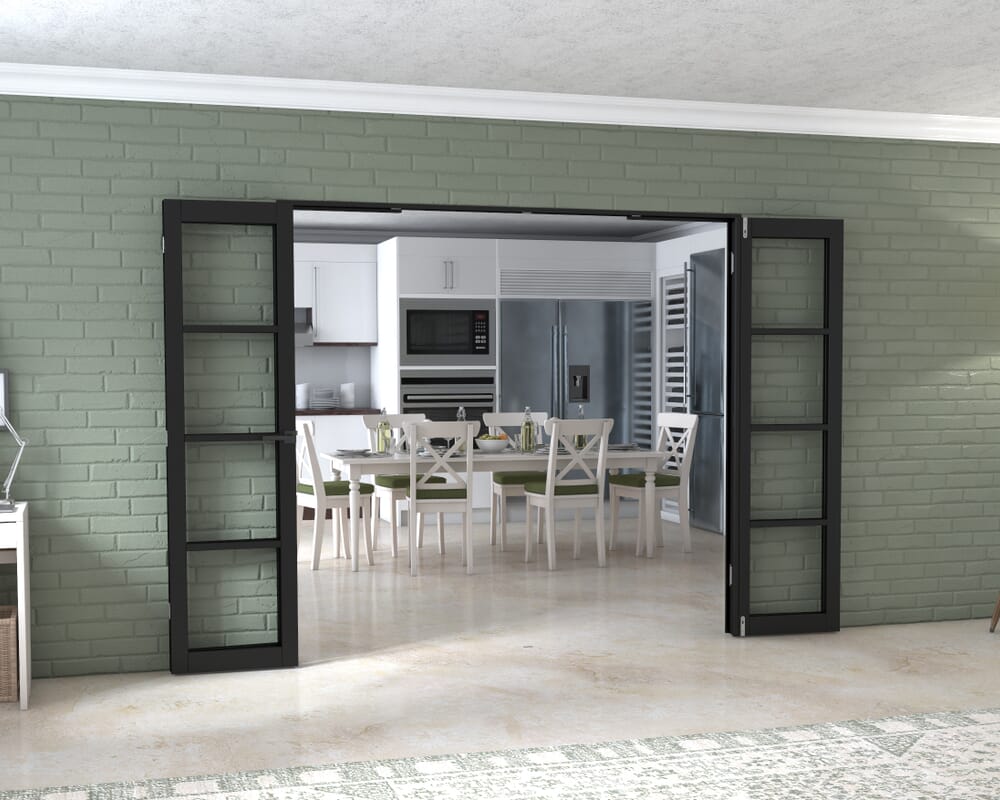 Black Kensington 4L 4 Door Frenchfold (4 x 533mm Doors)