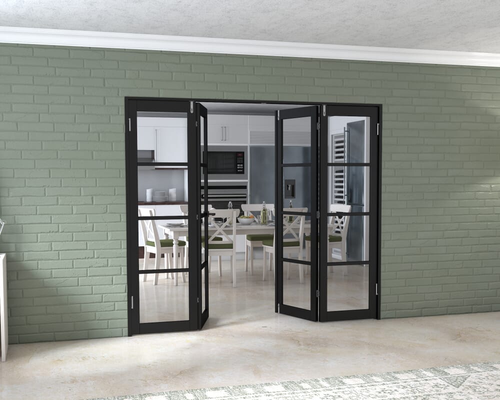 Black Kensington 4L 4 Door Frenchfold (4 x 573mm Doors)