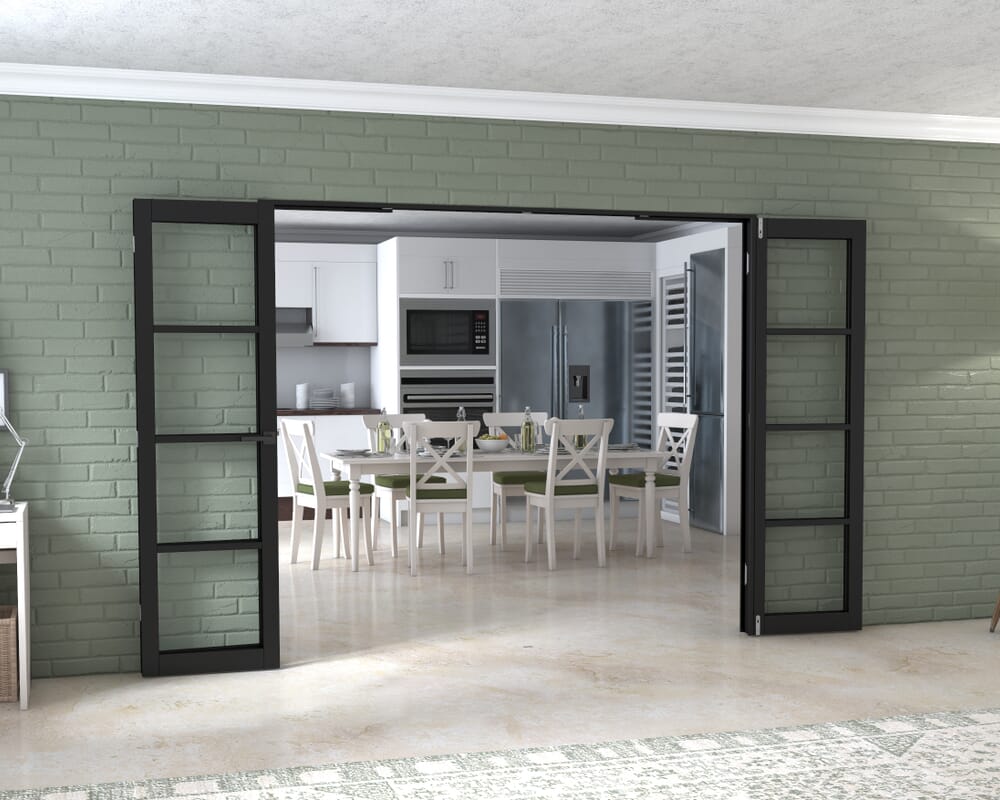 Black Kensington 4L 4 Door Frenchfold (4 x 573mm Doors)