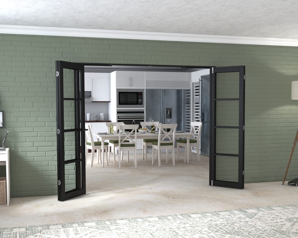 Black Kensington 4L 4 Door Frenchfold (4 x 573mm Doors)
