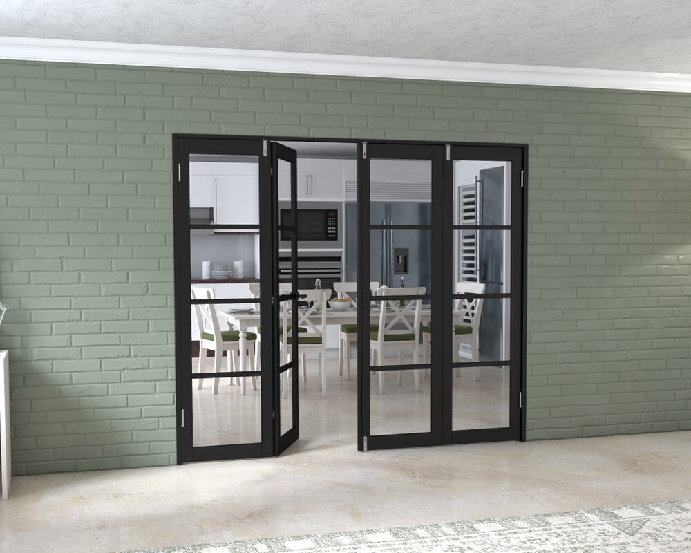 Black Kensington 4L 4 Door Frenchfold (4 x 573mm Doors)