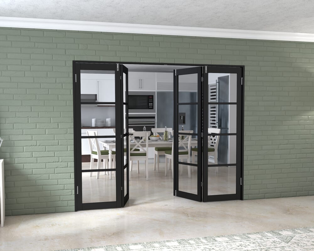 Black Kensington 4L 4 Door Frenchfold (4 x 610mm Doors)