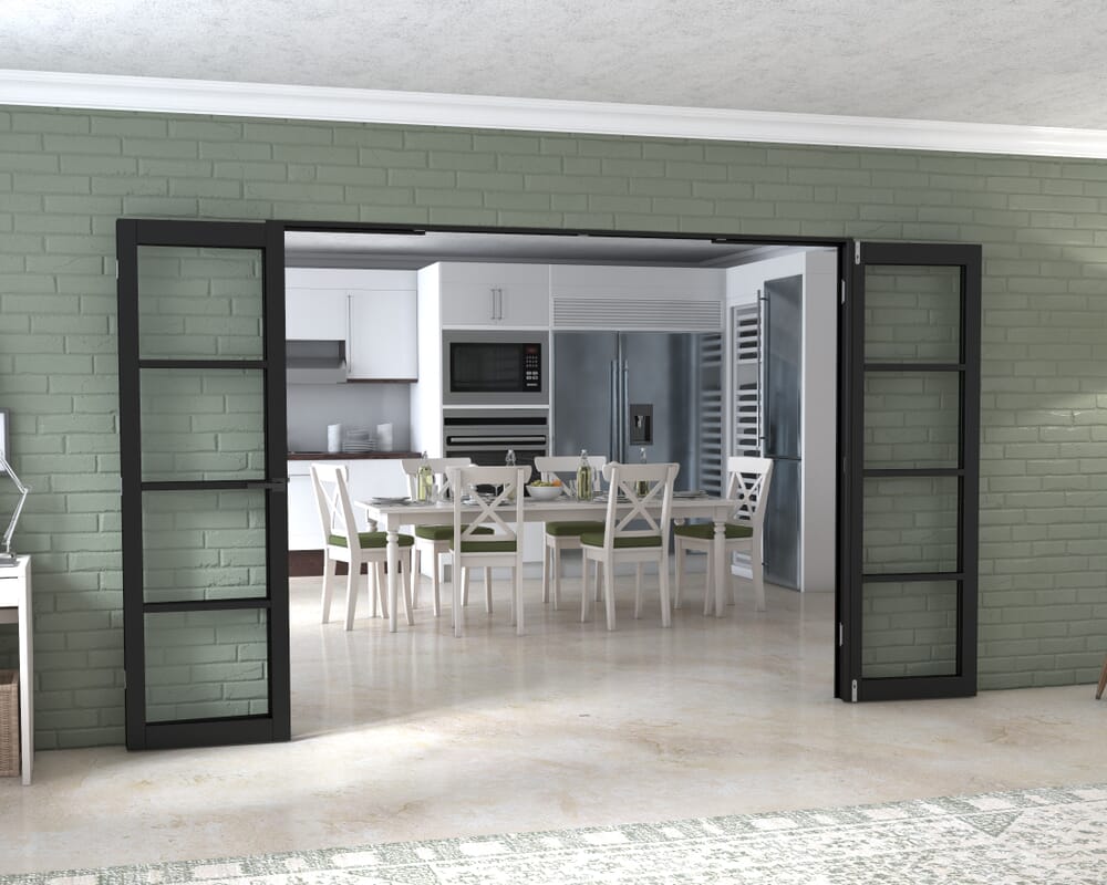 Black Kensington 4L 4 Door Frenchfold (4 x 610mm Doors)