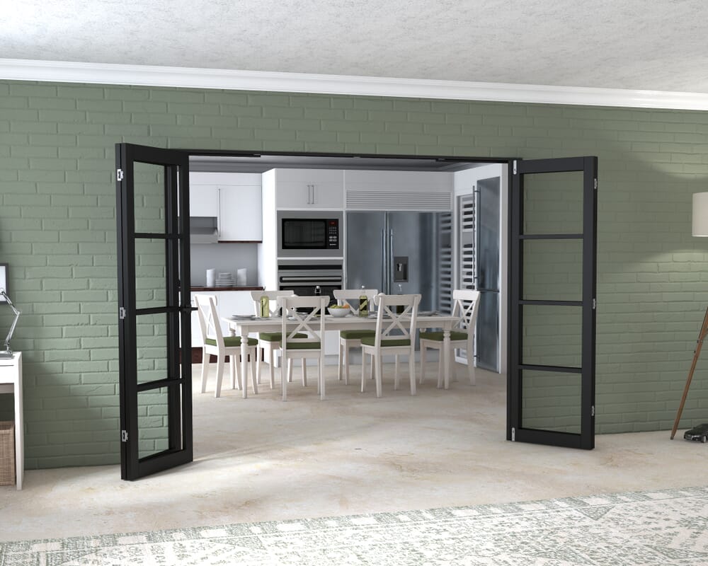 Black Kensington 4L 4 Door Frenchfold (4 x 610mm Doors)
