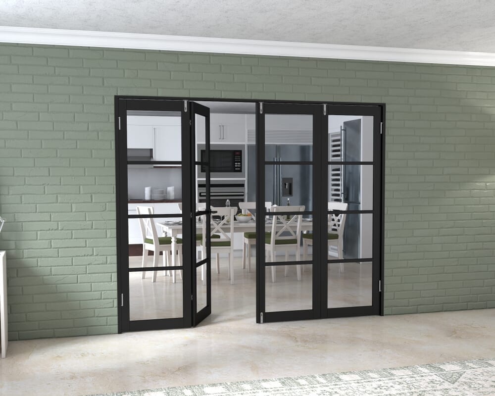Black Kensington 4L 4 Door Frenchfold (4 x 610mm Doors)