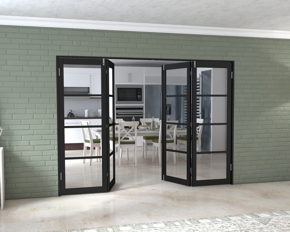 Black Kensington 4L 4 Door Frenchfold (4 x 686mm Doors)