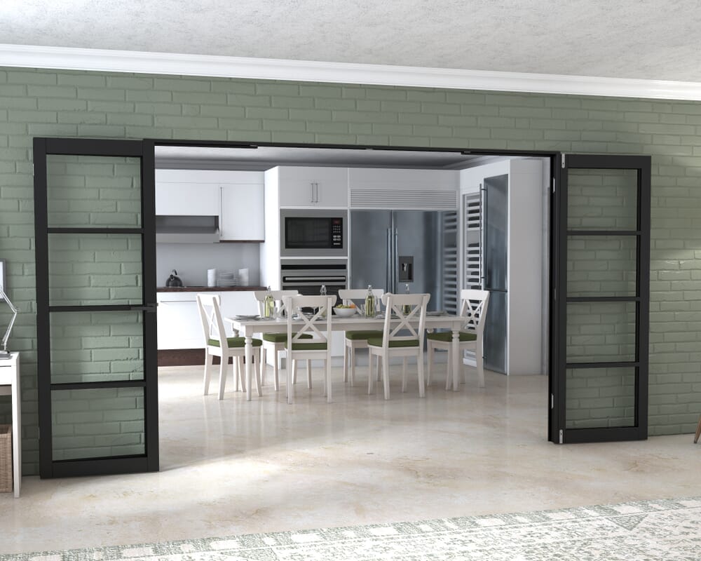 Black Kensington 4L 4 Door Frenchfold (4 x 686mm Doors)