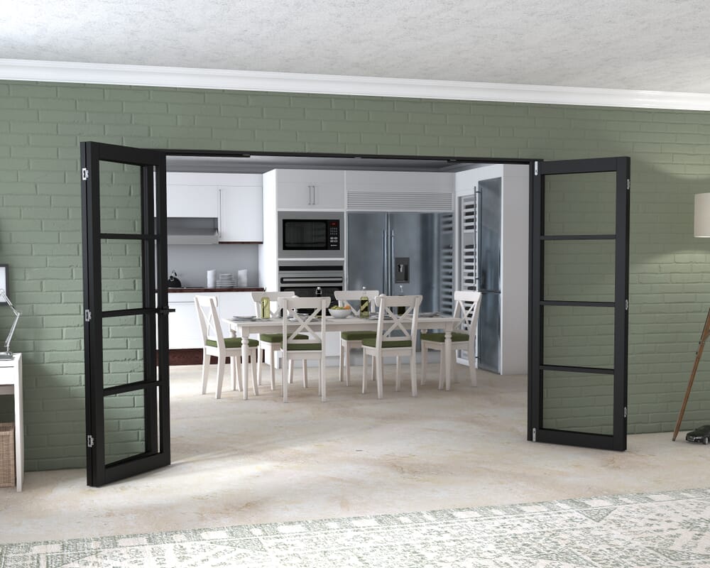 Black Kensington 4L 4 Door Frenchfold (4 x 686mm Doors)