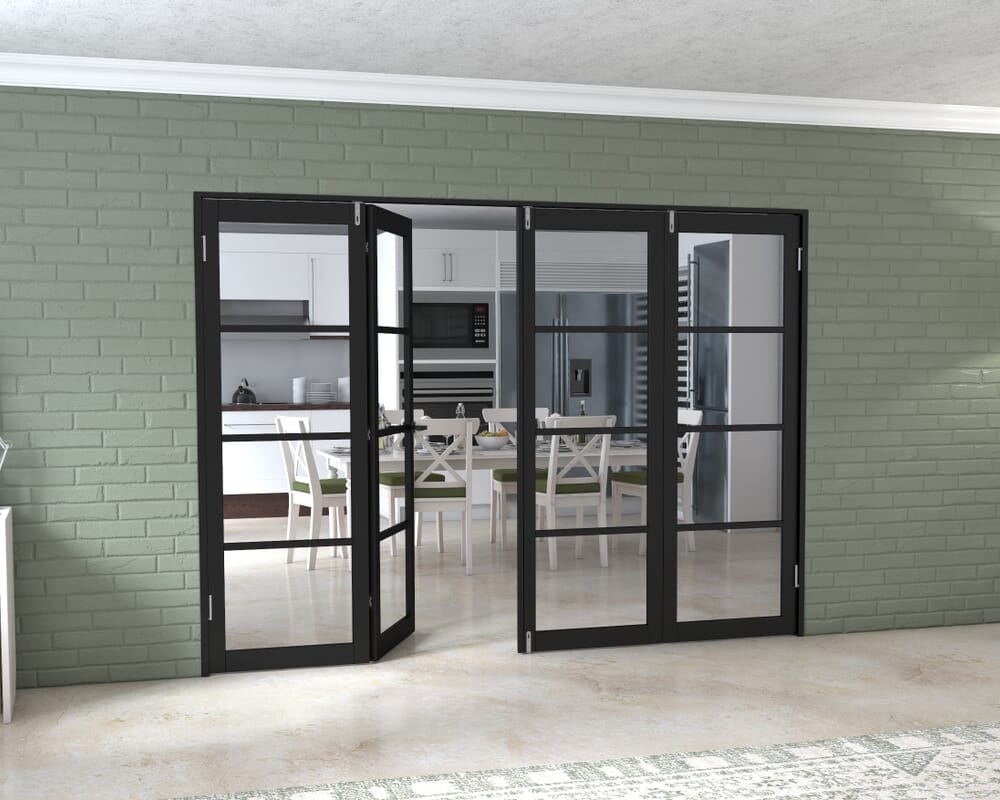 Black Kensington 4L 4 Door Frenchfold (4 x 686mm Doors)