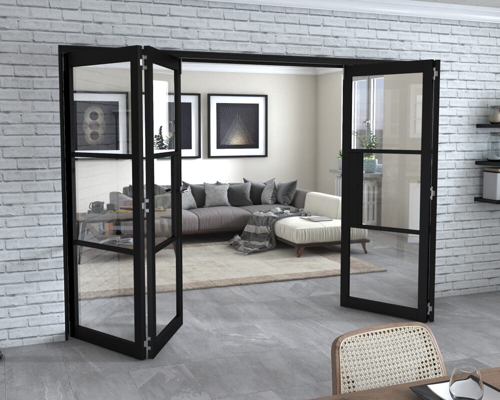 Black Heritage 4 Door Roomfold Grande (2 + 2 x 762mm Doors)
