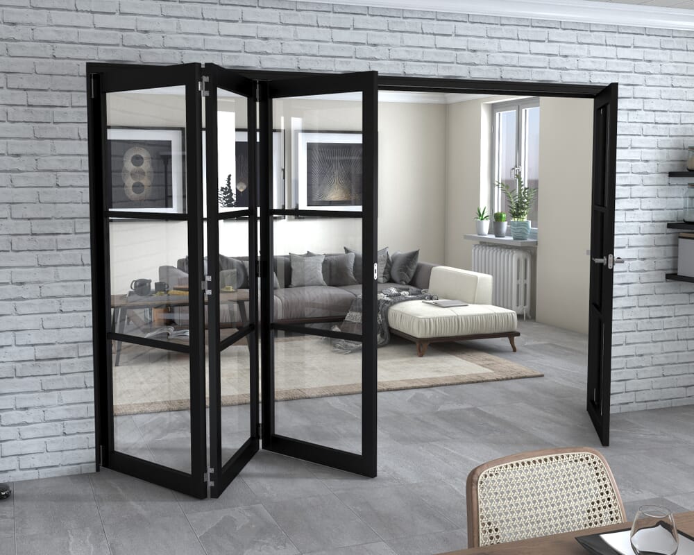Black Heritage 4 Door Roomfold Grande (3 + 1 x 762mm Doors)
