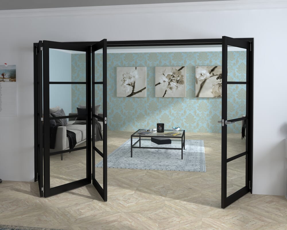 Black Kensington 4L 4 Door Roomfold Grande (3 + 1 x 762mm Doors)