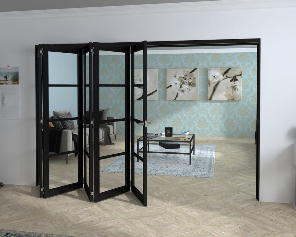 Black Kensington 4L 5 Door Roomfold Grande (5 + 0 x 610mm Doors)