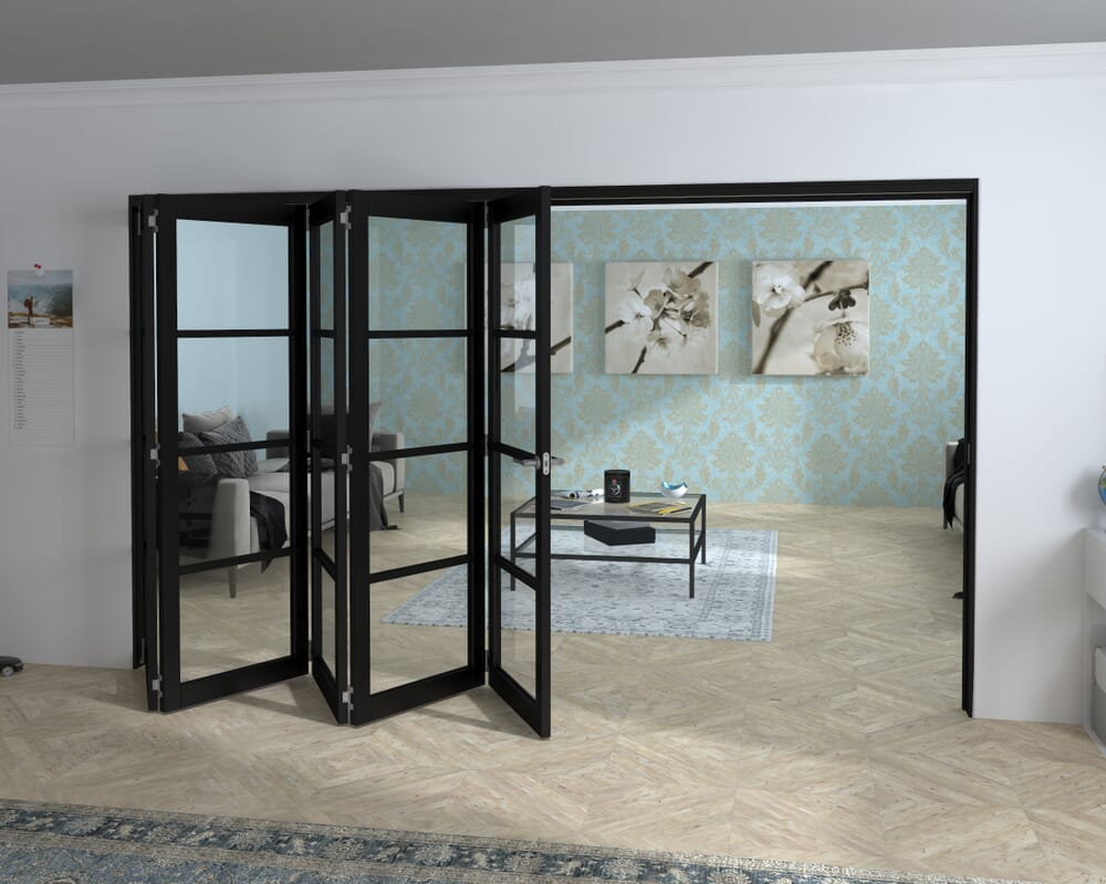Black Kensington 4L 5 Door Roomfold Grande (5 + 0 x 686mm Doors)