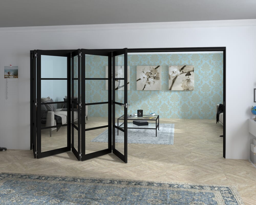Black Kensington 4L 5 Door Roomfold Grande (5 + 0 x 762mm Doors)