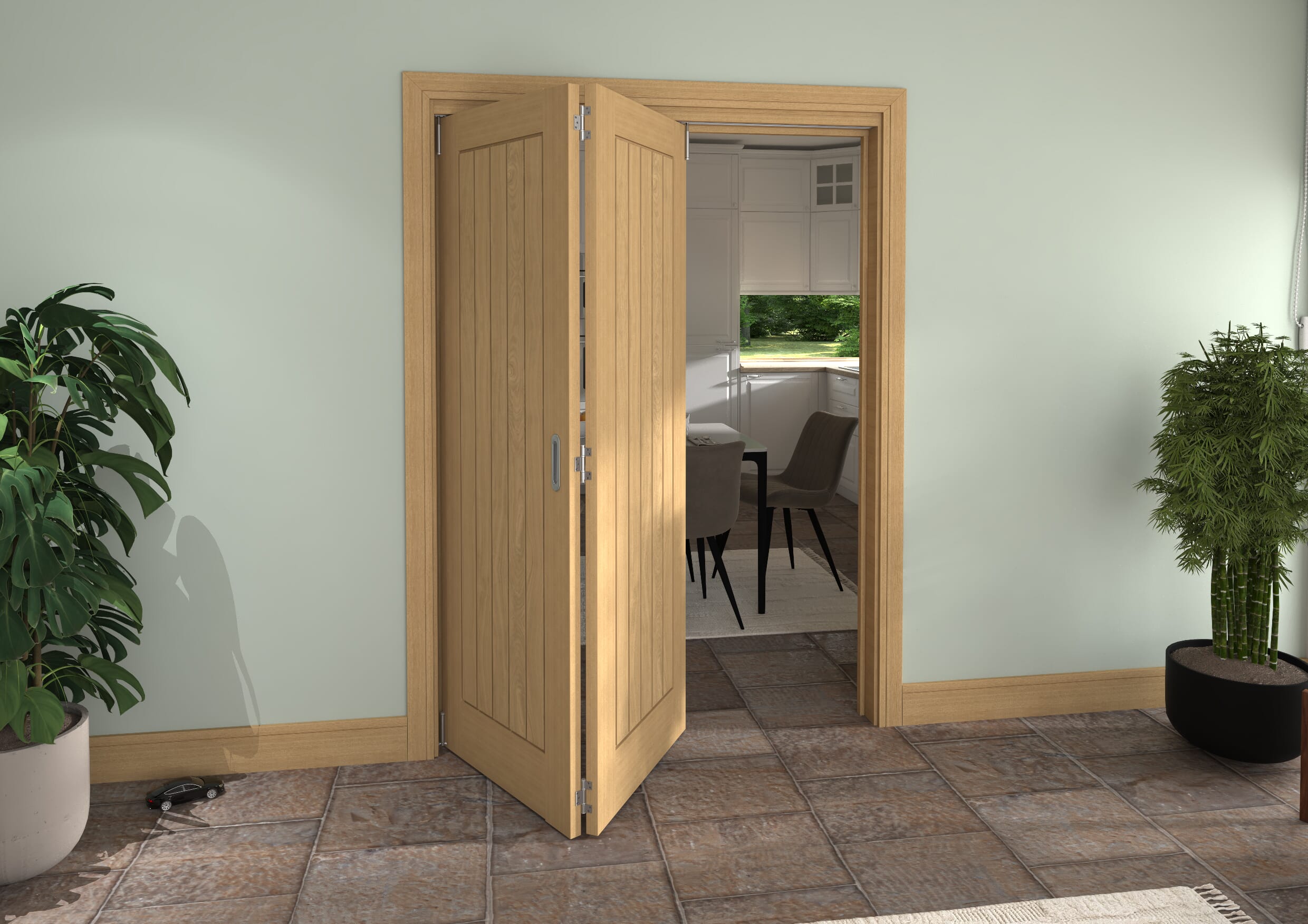 Mexicano Oak 2 Door Roomfold Grande (2 + 0 x 711mm Doors)