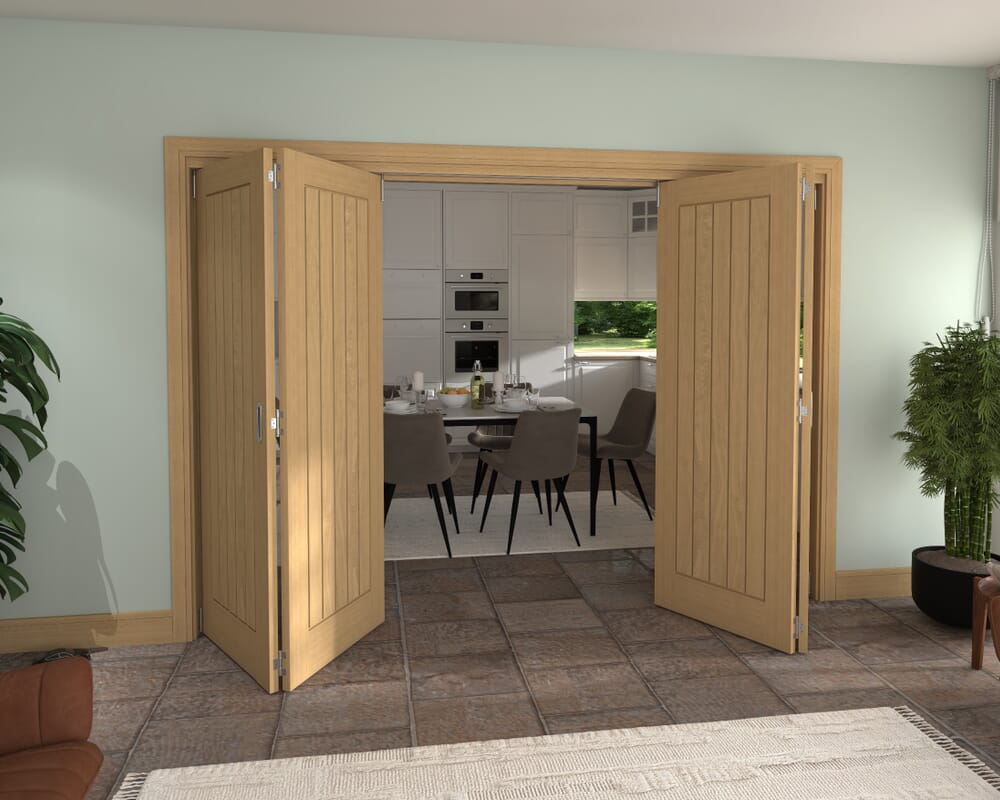 Mexicano Oak 4 Door Roomfold Grande (2 + 2 x 711mm Doors)
