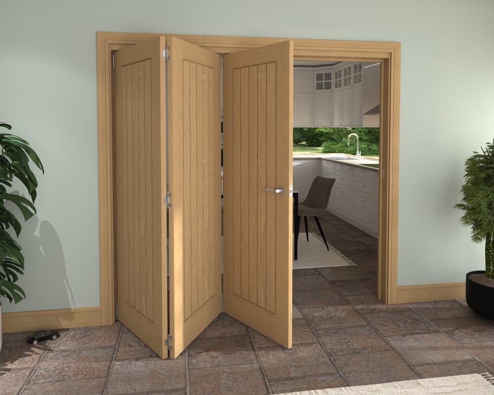 Mexicano Oak 3 Door Roomfold Grande (3 + 0 x 711mm Doors)