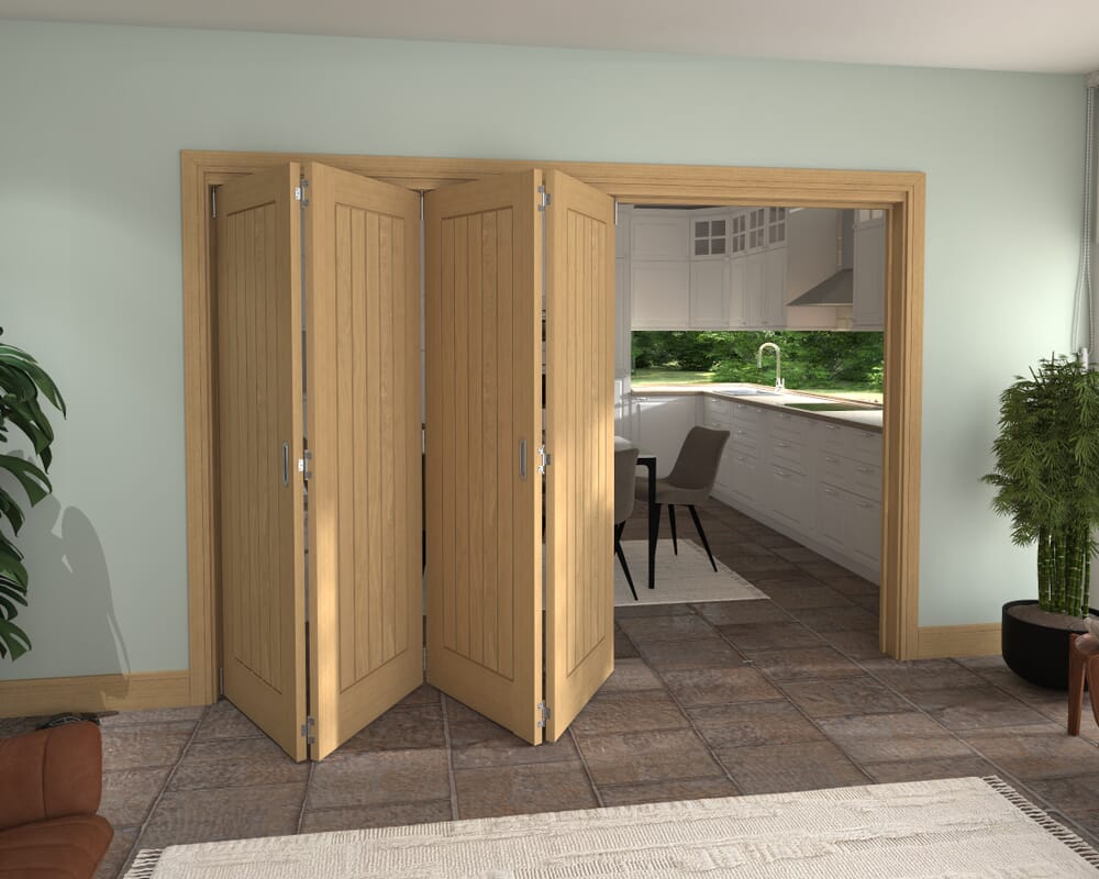 Mexicano Oak 4 Door Roomfold Grande (4 + 0 x 711mm Doors)