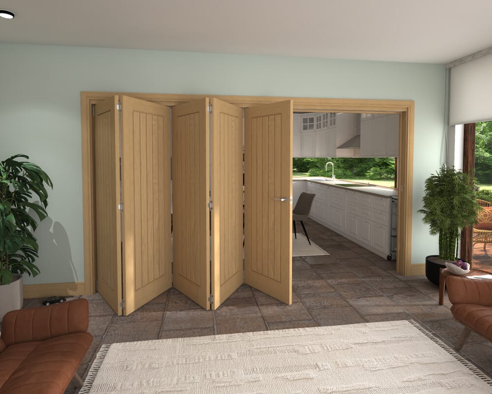 Mexicano Oak 5 Door Roomfold Grande (5 + 0 x 711mm Doors)