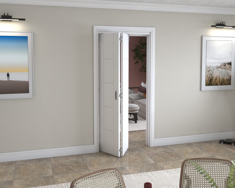 White Iseo 2 Door Roomfold Grande (2 + 0 x 457mm Doors)