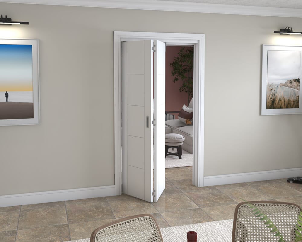 White Iseo 2 Door Roomfold Grande (2 + 0 x 533mm Doors)